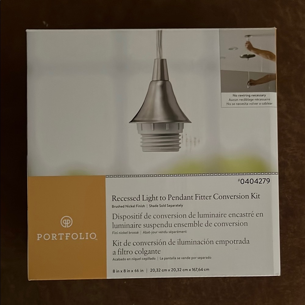 Portfolio Brushed Nickel Pendant Fitter Conversion Kit